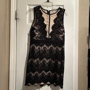LACE BLACK & SHEER DRESS